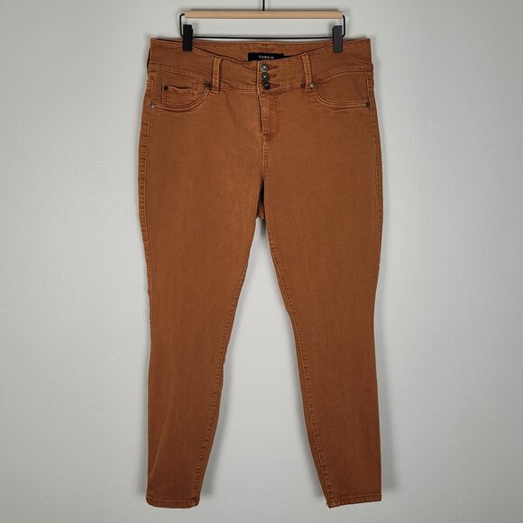 Torrid Burnt Orange Skinny Jeans Ankle Stretch Size 16 - Picture 1 of 10